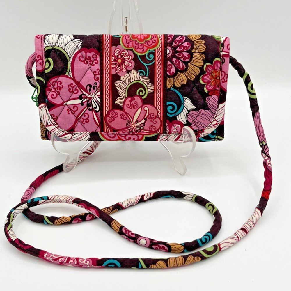 Vera Bradley Mod Floral Pink Shoulder‎ Bag Single Strap Coin Purse 7x4